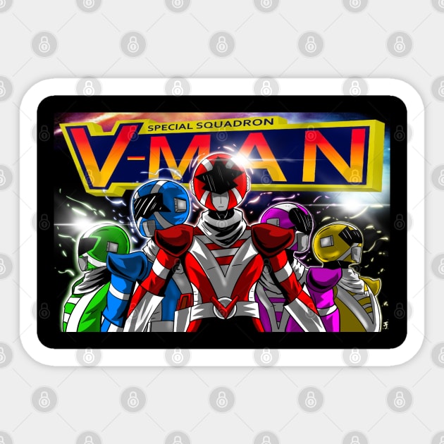 V-Man Mobilize ! Sticker by Special Squadron V-Man